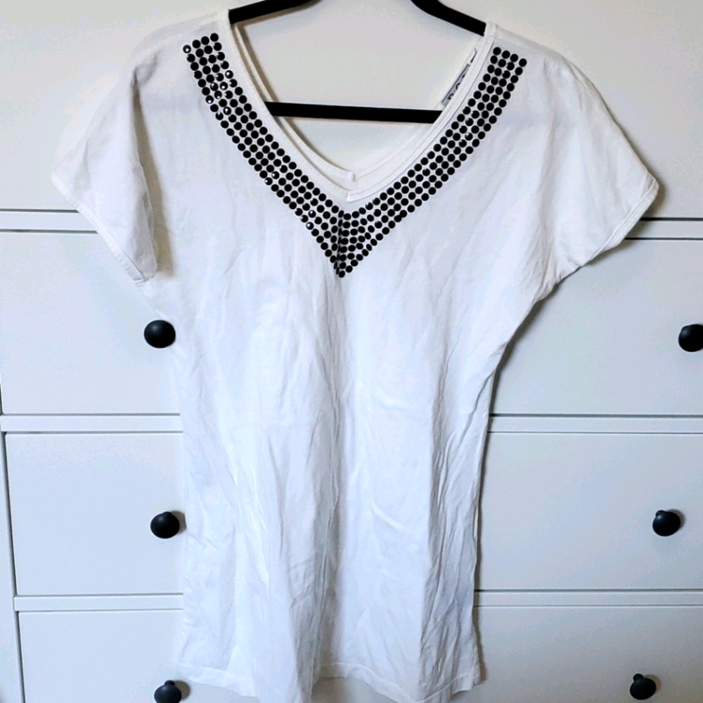 Pol white v neck tee